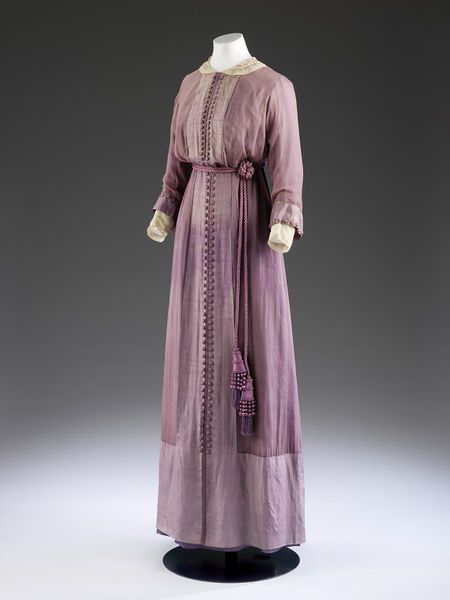 1912, England - Dress by Mascotte - Silk chiffon over silk, grosgrain, lace, boned, embroidered