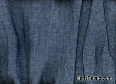 Cotton Linen Chambray 5oz Fabric Indigo Wash