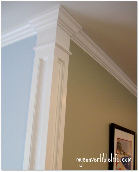 Trim work:  Add trim work at the corner of the room to create a column effect.  It's a great touch …