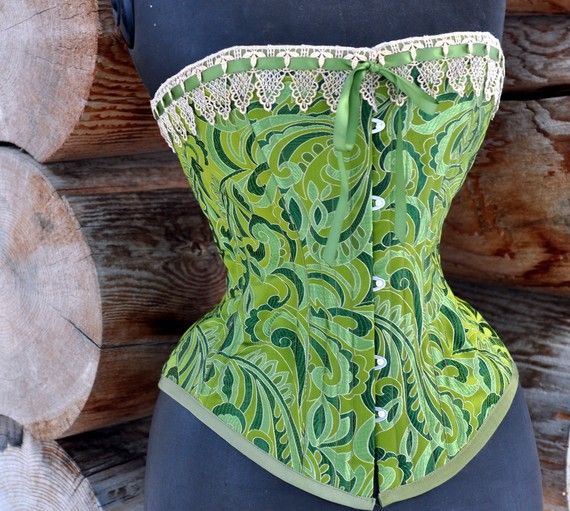 Green Corset  Ode To Absinthe by LaBelleFairy on Etsy, $399.00