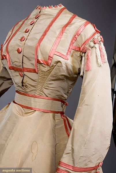French Silk Visiting Dress, 1860s.