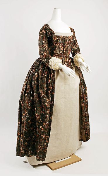 Dress (Robe à l'Anglaise)  Date: 1780–85 Culture: British Medium: cotton Dimensions: [no dimensi…