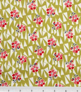 DS Quilts Collection Fabric-Daisy Mae Flowers Geo Citron Red : premium quilting fabric : quilting…
