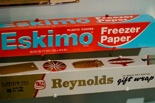 Trace patterns with freezer paper. The coating will stick to the fabric, making it easier to cut wi…