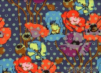 Anna Maria Horner Raindrops Poppies Rayon Challis Lustre
