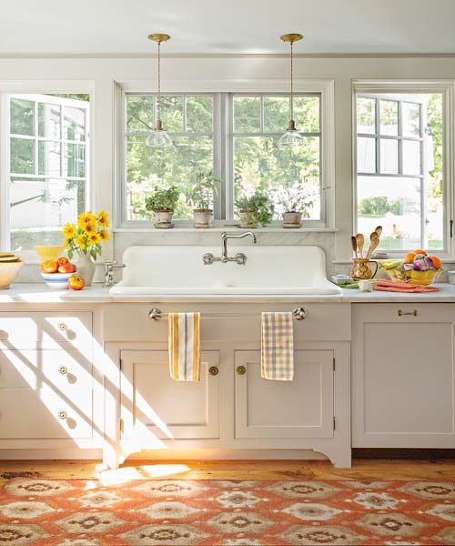 farmhouse whole house remodel kitchen with salvaged cast iron sink