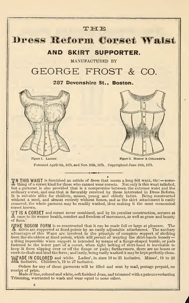 Dress Reform Corset 1878