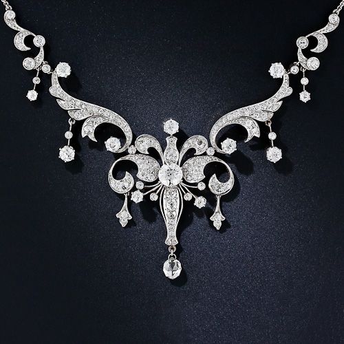Antique Diamond Necklace dating back to the Turn of the twentieth century. #AntiqueNecklace