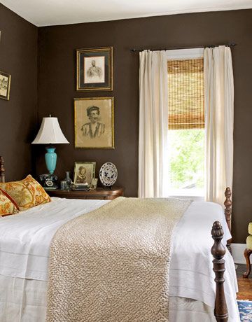 chocolate brown master bedroom.