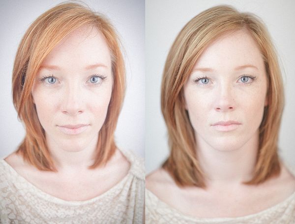 Impact of Focal Length on Portraits.  On the left is a wide-angle shot of her (28mm) and on the rig…