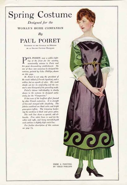1918 Spring fashion by Paul Poiret.