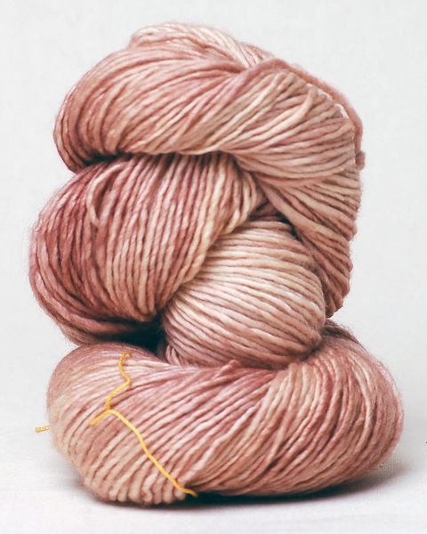 Madeline Tosh merino in dusk, the perfect pink.
