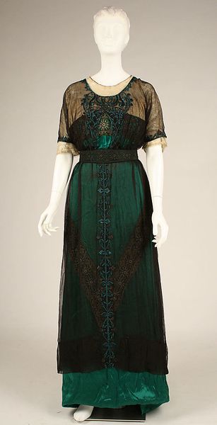 Dress 1909, American, Made of silk and cotton
