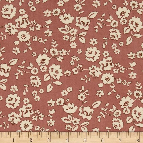 Crepe de Chine Floral Mauve/Cream