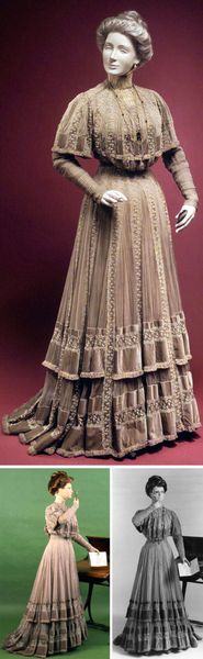 ~Circa 1903 silk one-piece Afternoon dress by Doucet, via Metropolitan Museum of Art: "This afterno…