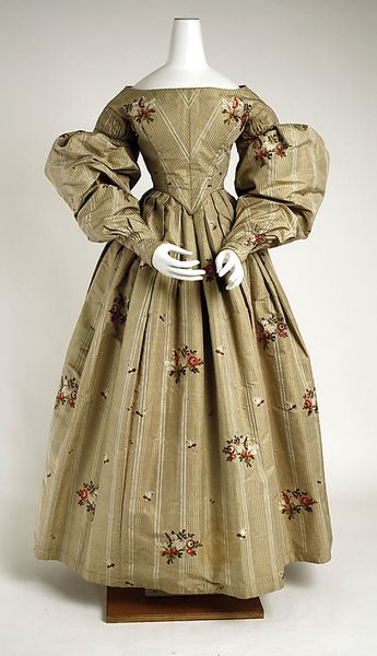 c. 1836 dress, British. Silk. The Met, C.I.66.35.1