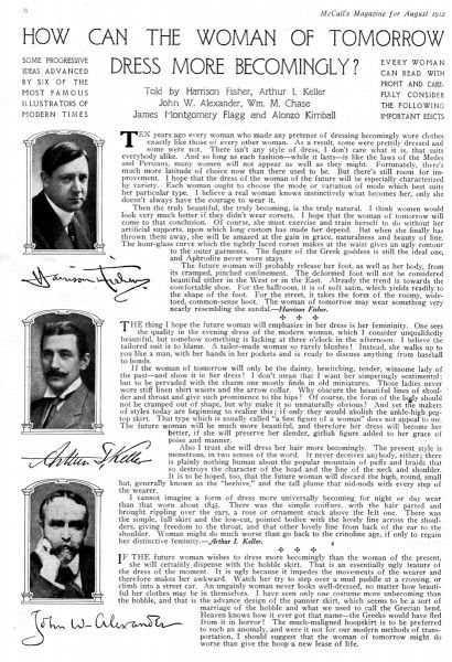 1912 Illustrators answer "How Can the Woman of Tomorrow Dress More Becomingly."