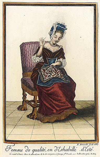 Nicolas Arnoult (France, circa 1671 - 1700)   Recueil des modes de la cour de France, 'Femme de Qua…