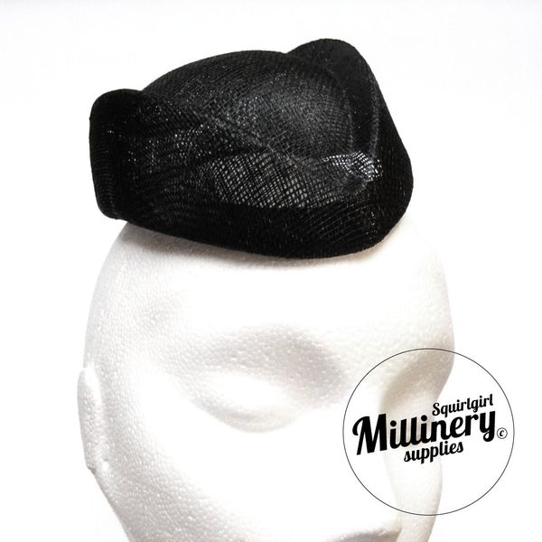 Black Sinamay Retro 40's Style Air Hostess Millinery Fascinator Hat Base. $22.00, via Etsy.