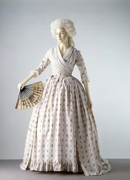 Gown and petticoat  British, ca. 1785