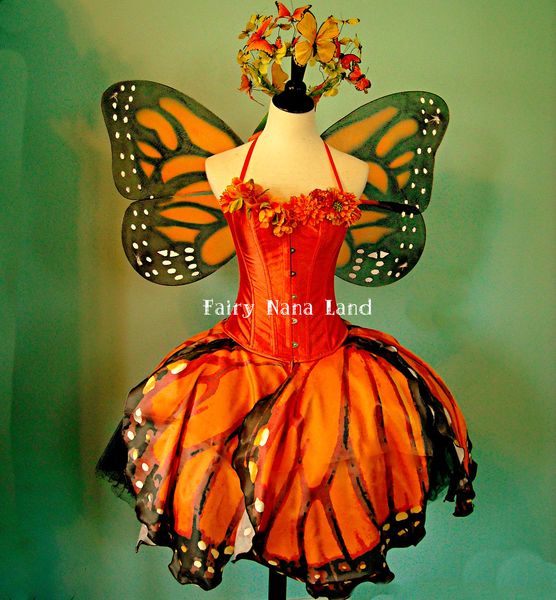 Monarch butterfly fairy! I love the head piece.