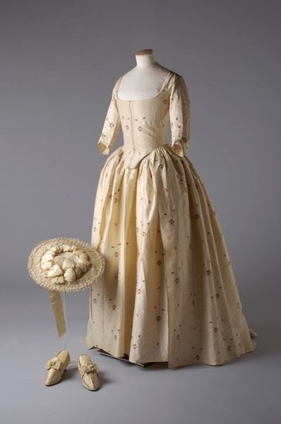 Eighteenth century wedding ensemble worn by Miss Jane Bailey on the day of her marriage to James Wi…