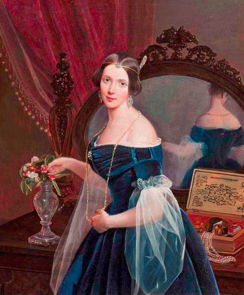 Portrait of Natalya Pavlovna Panina by Pimen Nikitich Orlov, 1840’s Russia