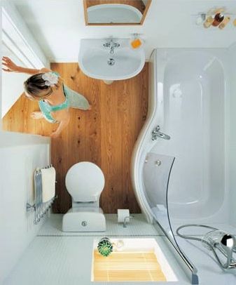 5 Tips for Space Saving & Spacious Feeling Tiny Bathrooms~~ can i has that bathtub?