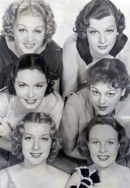 March 26, 1935 : Paramount Studios announces its "proteges". Top : Grace Bradley (1913-2010), Ann S…