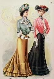 1901. Nice to see outfits that are two pieces, not just a shoulder to floor dress.