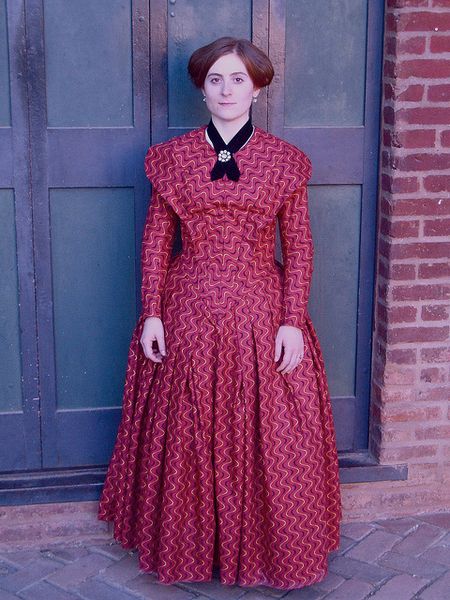 Truly Victorian pattern - 1845 German Day Dress (TV 454) with the brettelle.