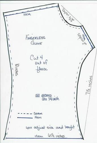 Fingerless Gloves Sewing Pattern | Fingerless Gloves Template - CLOTHING