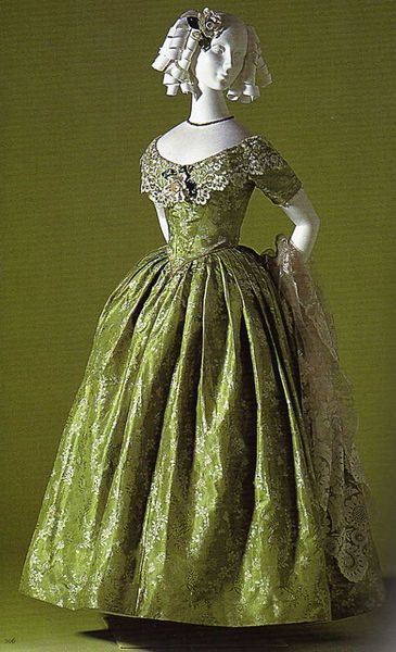 1850s evening dress.