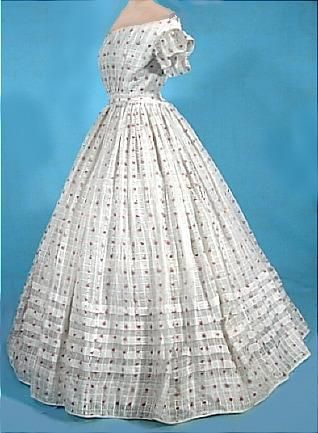 1850s Muslin Summer Gown