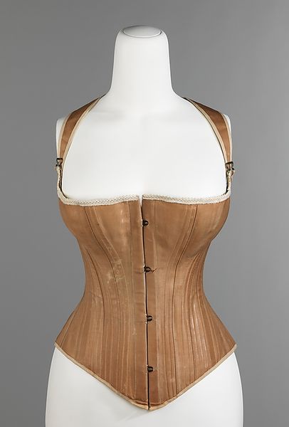 Corset by Madam Griswold  America, 1876  As wearing a corset was essential in Victorian times, unde…