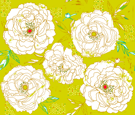 Paris Peonies fabric by cynthiafrenette on Spoonflower - custom fabric