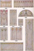 Stained glass examples from a 1920s millwork catalog
