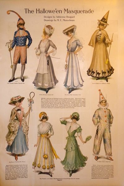Masquerade costumes, from 'The Ladies' Home Journal', October 1911. The eight designs are: Yankee D…