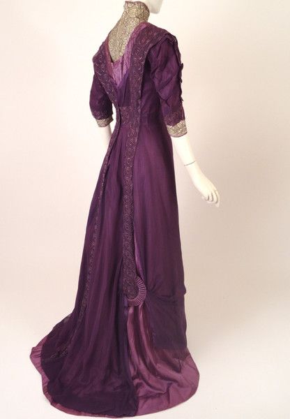 1912 Purple Silk & Chiffon Gown