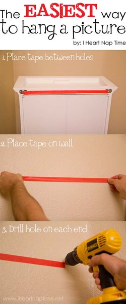 The easiest way to hang a picture! Why didn't I think of this?
