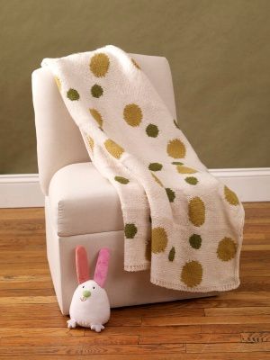 Image of Intarsia Polka-Dot Baby Blanket