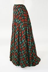 Plaid Wool Sporting Skirt Circa 1890s