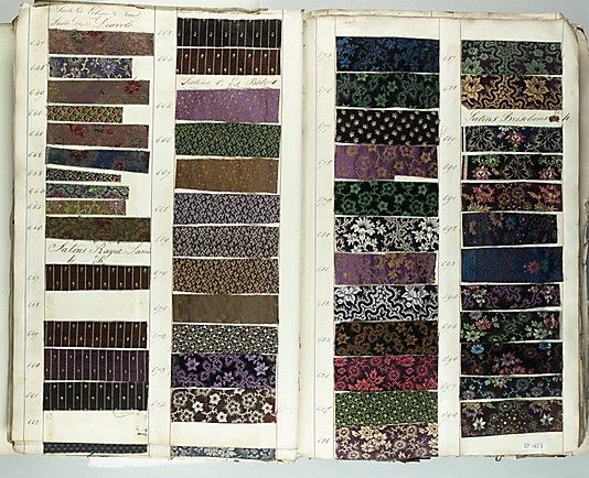 Textile Sample Book    Date:      1836 (?)  Culture:      French Met Museum
