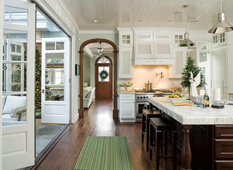 love how this kitchen opens to the patio
