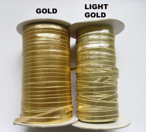 1-4-Metallic-Gold-Double-Sided-Ribbon-Trim-Tape-Color-Choice-5-10-Yards-T134