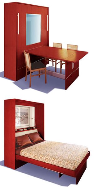 murphy bed when folded up table "appears" :0  perfect for that craft/guest room