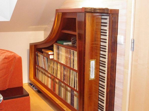 Piano bookshelf