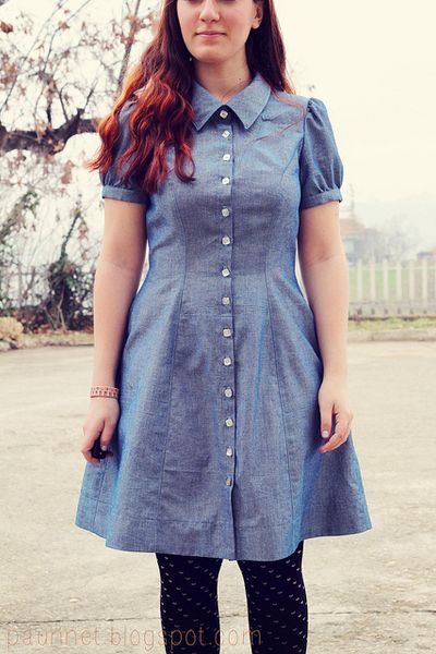 Chambray Bleuet dress from Deer & Doe made by Paunnet