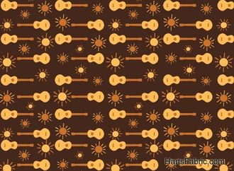 Birch Circa 60 Beach Mod Organic Cotton Fabric Retro Ukeleles by monaluna