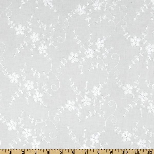 Khloe Embroidered Lawn White